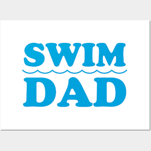 Swim Dad Blue Posters and Art